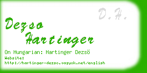 dezso hartinger business card